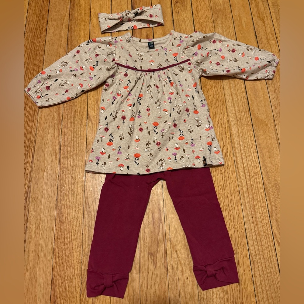 NANÖ Burgundy Baby Girl Two-Piece Tunic Set 12M